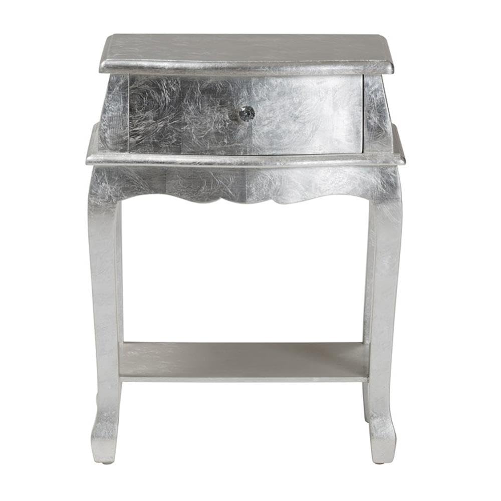 Baxton Studio Harriet Silver Finished Wood 1-Drawer End Table